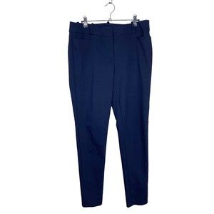 LOFT Curvy Skinny Dress Pants Size 8 Tall Navy Blue Mid-Rise